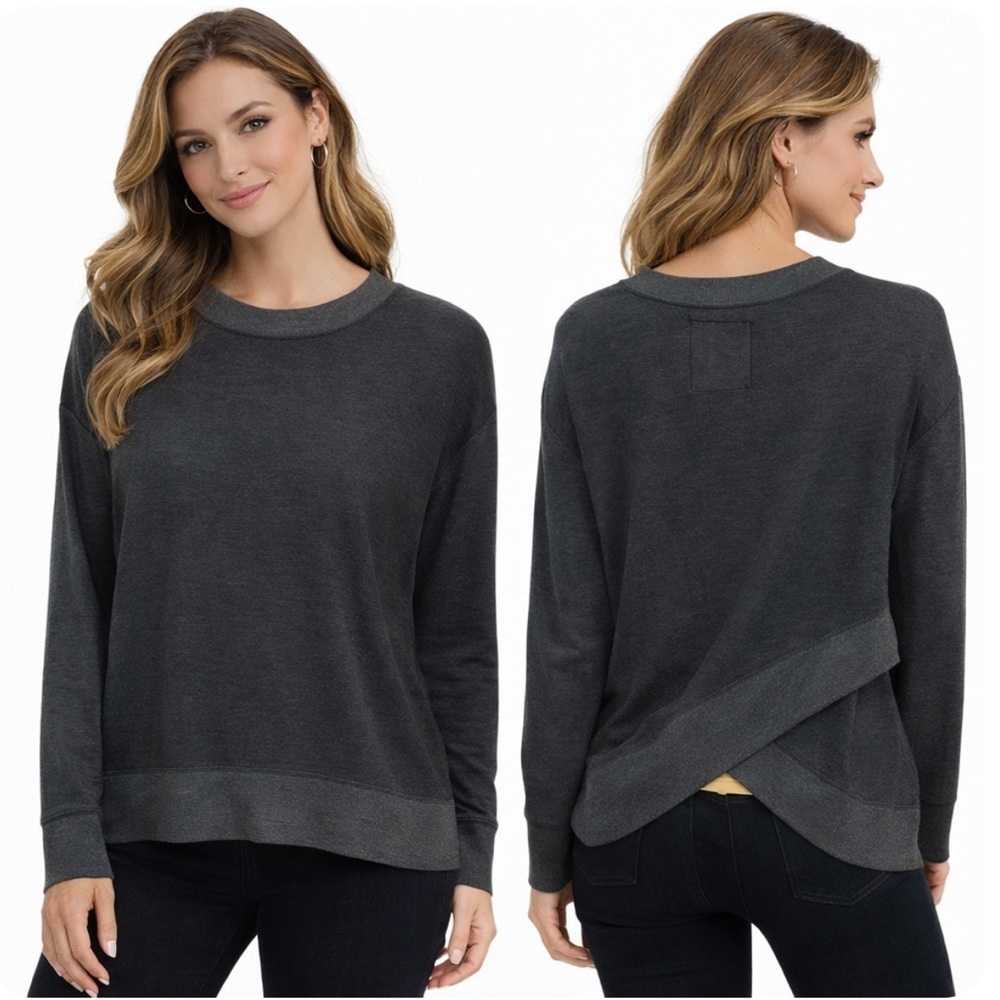 291 Venice Boutique Slit Back Pullover Contrast Hems Warm Size Large